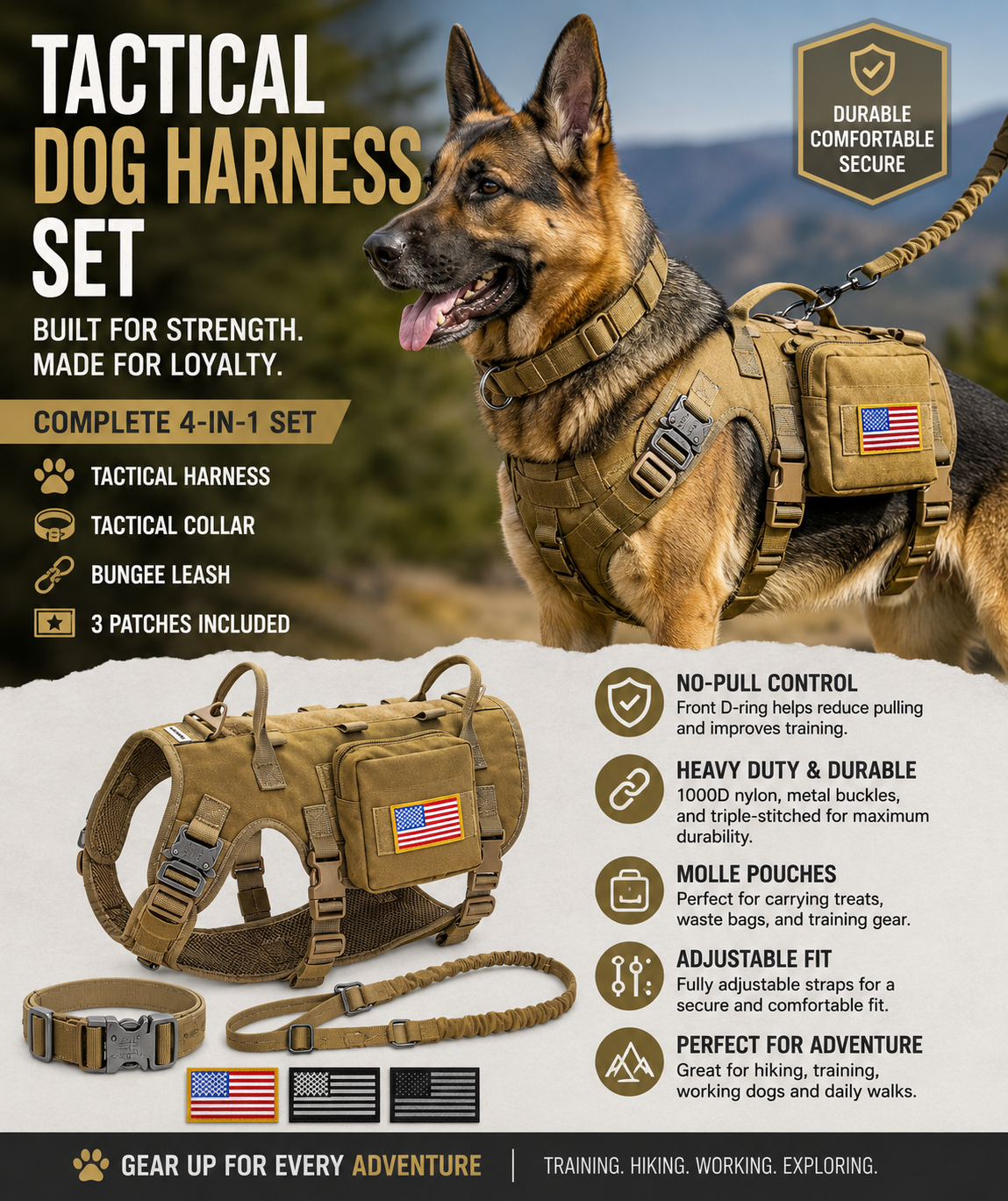 Read more about the article Why Tactical Harness Sets Are Popular for German Shepherds